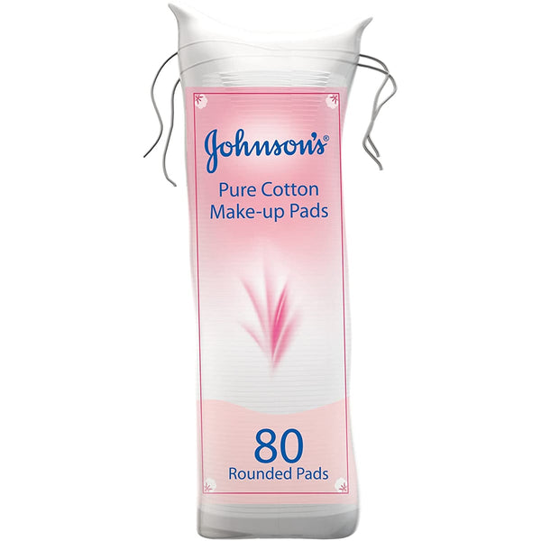 Johnson & Johnson Pure Cotton Makeup Pads Soft Absorbent 80 Pads