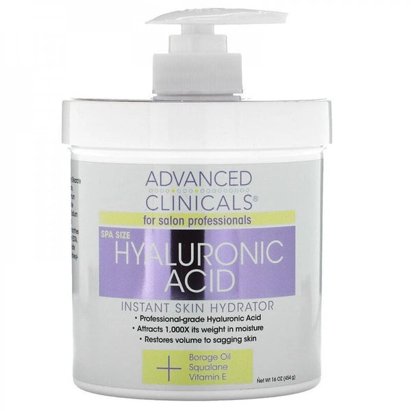 Advanced Clinicals Hyaluronic Acid Hydrating Cream, 454 g