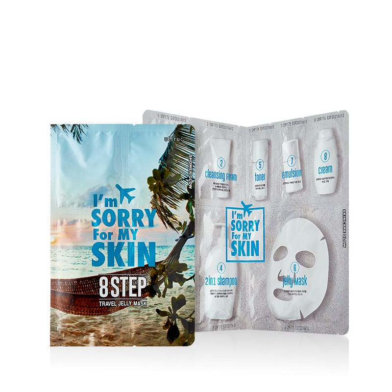 I'm Sorry For My Skin 8-Step Travel Skincare Set with Jelly Mask, 48.5 ml