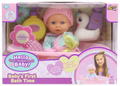 Hello Sweet Baby First Bath Time Baby Doll Set, 10 Inch, Bathtub and Bath Accessories