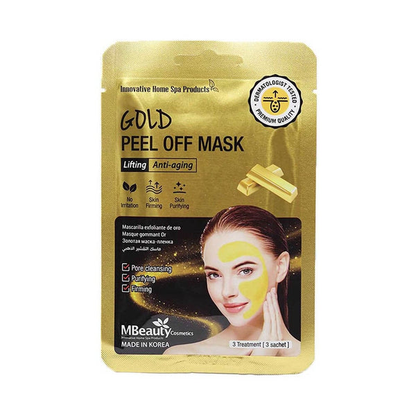 MBeauty Cosmetics Gold Peel-Off Face Mask for Firming, 3 Pieces