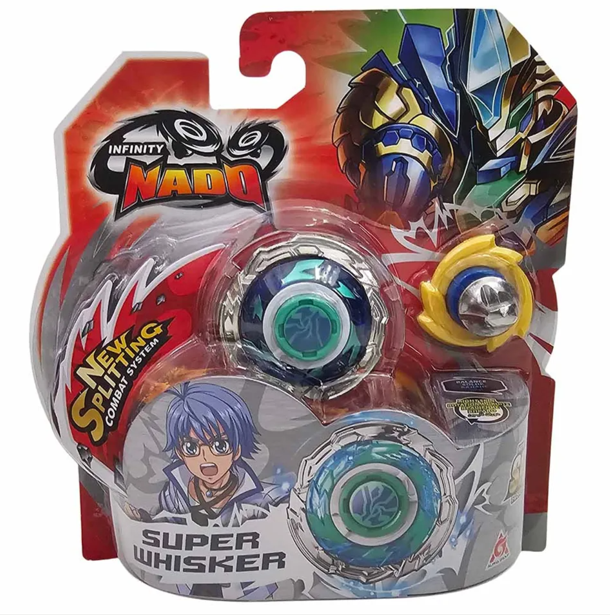 Infinity Nado Standard Series Super Whisker Metal Spinning Top Set with Launcher and Stunt Tip