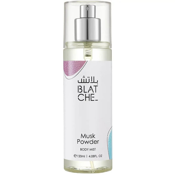 BLATCHE Musk Powder Body Mist with Natural Musk Fragrance, 120 ml