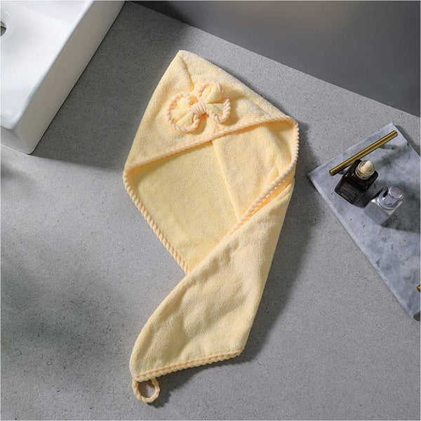 Reefi Modern Hair Cap L Lemon Coral Fleece Moisture-Absorbing Hair Towel, 75 28 cm