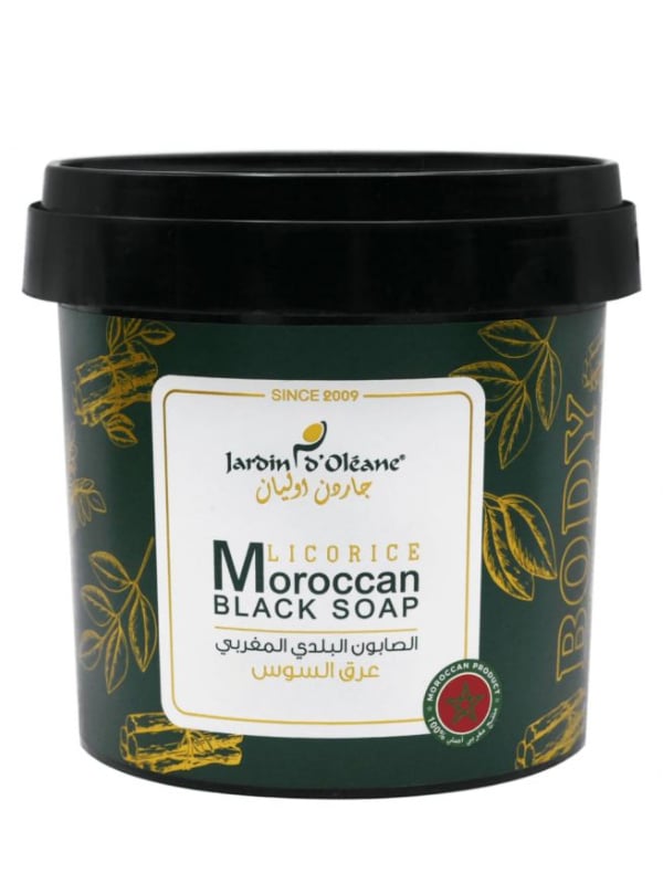 Jardin d'Oleane Moroccan Black Soap with Licorice Extract, 500 g