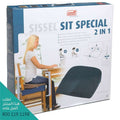 Sissel Sit Special 2-in-1 Gray Seat Cushion with Removable Visco-Elastic Coccyx Pad, 43 x 40 cm