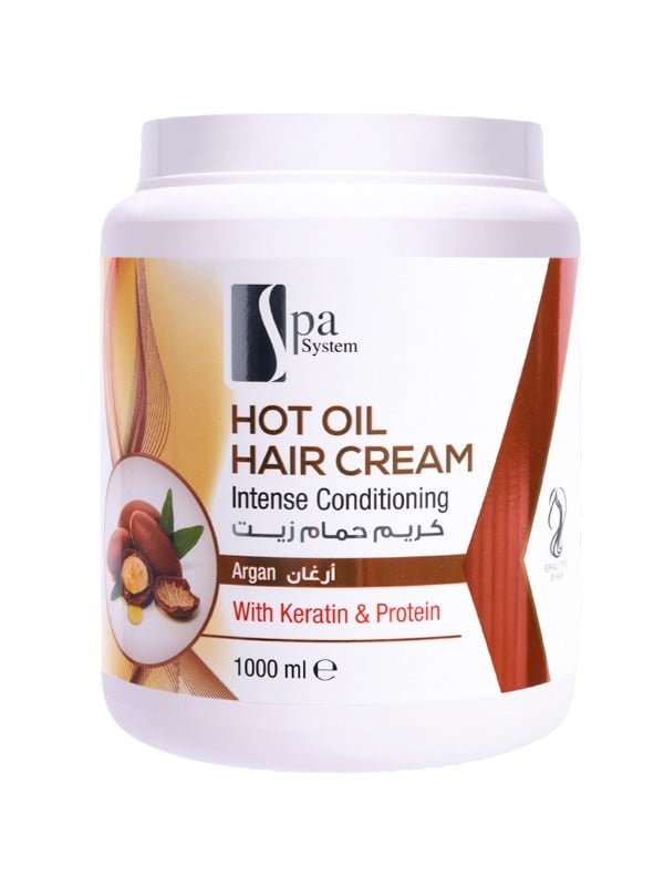 Spa System Cream Bath Oil Hair Cream with Argan Oil, 1000 ml