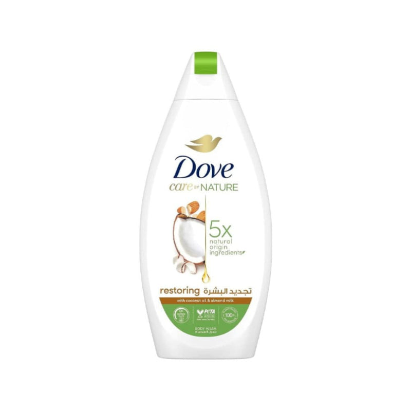 Dove Natural Care Shower Gel Creamy Body Wash Coconut Oil & Almond Milk 500 ml