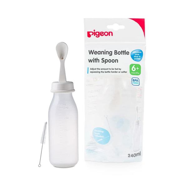 Pigeon Weaning Bottle With Silicone Spoon BPA-Free Feeding Bottle 6+ Months