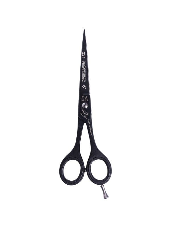 Hair System Professional Hair Scissors, Sharp Blades, Black, 6 cm