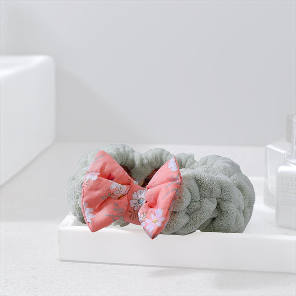 Reefi Floral Hair Tie Bow Elastic Pistachio