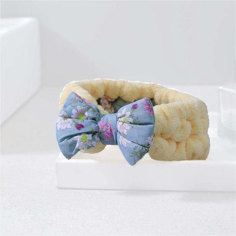 Reefi Floral Hair Tie with Bow, Lemon