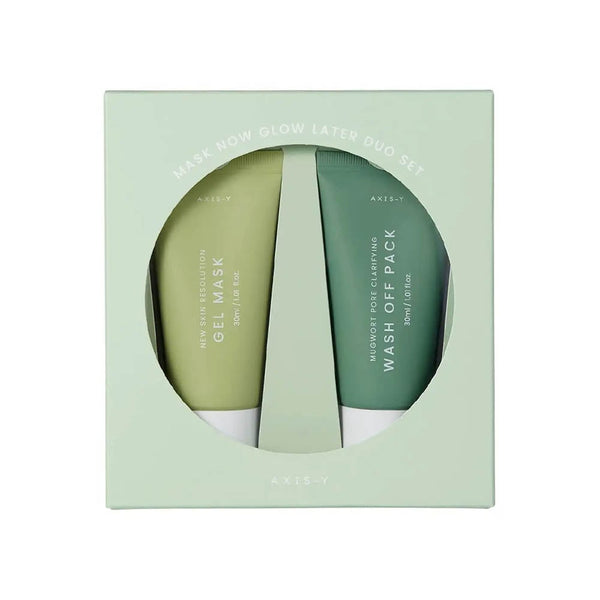AXIS-Y Now Glow Later Face Mask Set, 2 x 30 ml Mugwort and Gel Masks