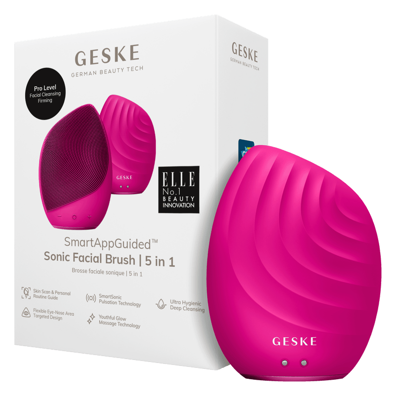GESKE Sonic Brush 5-in-1 Facial Cleansing Device Magenta