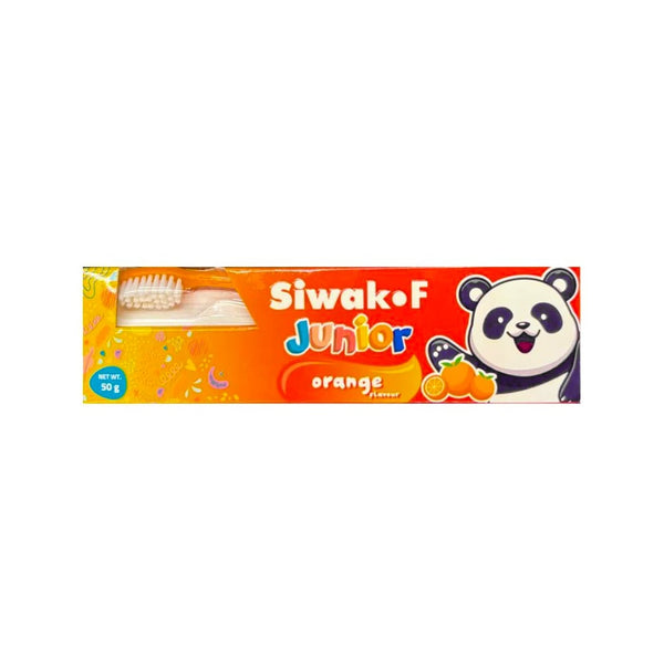 Siwak-F Kids Toothpaste with Miswak and Fluoride, Orange Flavor, 50 g with Soft Brush