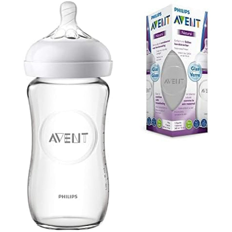 Avent Natural Glass Baby Bottle BPA-Free 240 mL