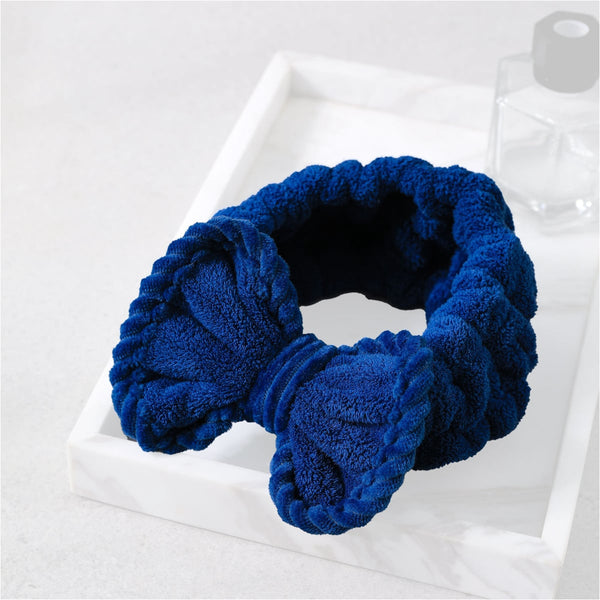 Reefi Modern Hair Tie Floral Bow Elastic Blue