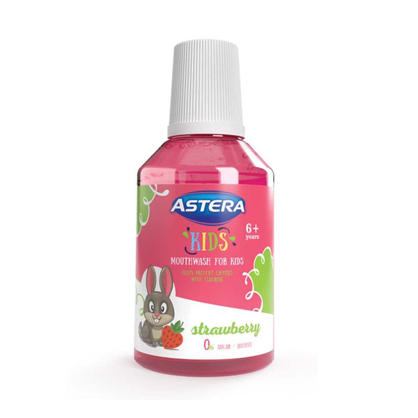 Astera Children's Strawberry Mouthwash Gentle Formula Ages 6+ 300 ml