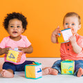 Bright Starts Grab & Stack Blocks Soft Multisensory Baby Toy, 4-Piece Set