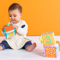 Bright Starts Grab & Stack Blocks Soft Multisensory Baby Toy, 4-Piece Set