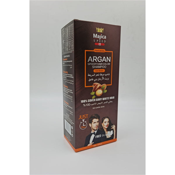 Argan Speedy Hair Color Shampoo Dark Brown with Argan Oil and Sunflower Extract 420 ml