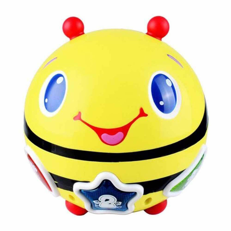 Bright Starts Roll & Chase Bumble Bee Interactive Baby Toy with Lights and Melodies