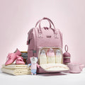 Sunveno Diaper Bag with USB Port, Nova Pink, Backpack and Handbag