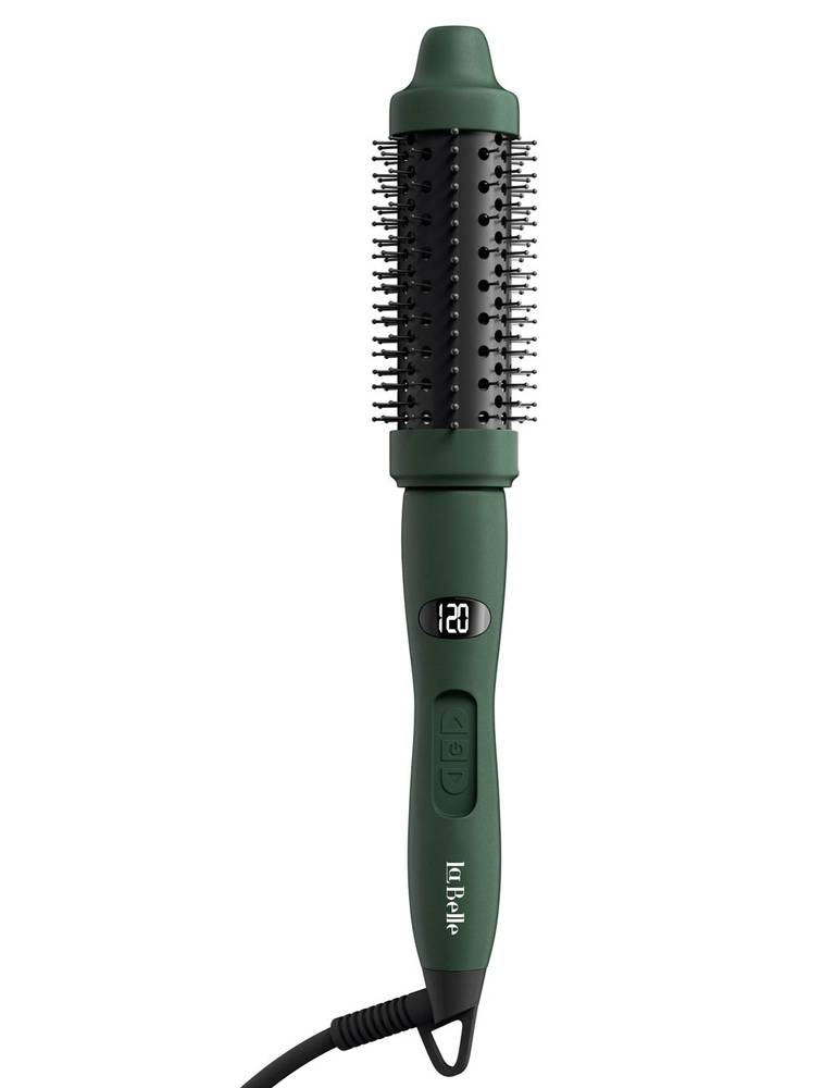 Labelle Quiet Brush Heated Styling Brush Tourmaline Ceramic Negative Ion Green