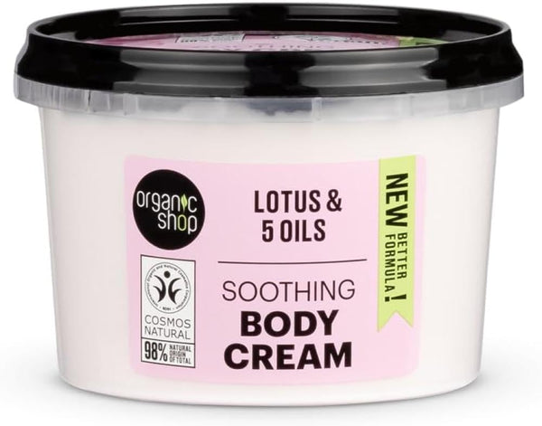Organic Shop Lotus Flower Soothing Body Cream, 5 Oils, 250ml