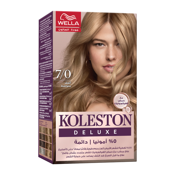 Koleston Deluxe No Ammonia Permanent Hair Color Kit, Cream, Medium Blonde 7/0