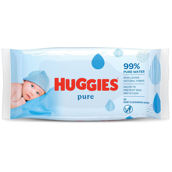Huggies Natural Care Baby Aloe Baby Wipes, 56 Count, 99% Pure Water