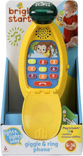 Bright Starts Giggle & Ring Phone Banana-Shaped Musical Toy with Lights, Sounds and Learning Phrases