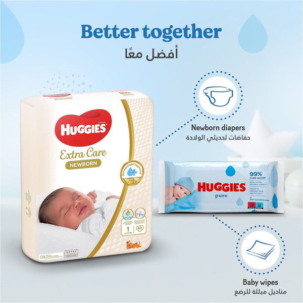 Huggies Natural Care Aloe Vera Baby Wipes with 99% Pure Water and Plant-Based Fibers