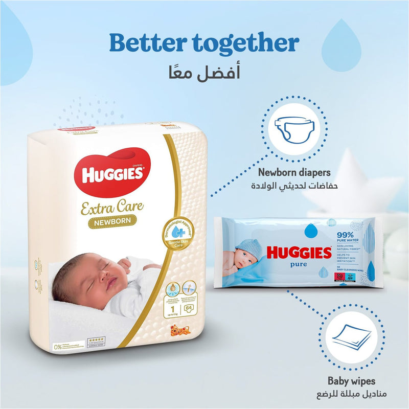 Huggies Natural Care Aloe Vera Baby Wipes with 99% Pure Water and Plant-Based Fibers