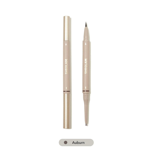 SHEGLAM 2-in-1 Brow Pencil Auburn Waterproof Matte Finish with Spoolie