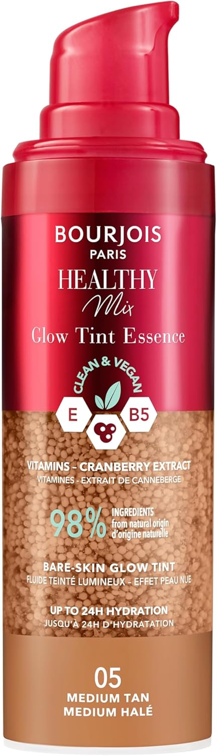 Bourjois Healthy Mix Glow Teint Essence Foundation Medium Tan 05 Medium Coverage Luminous Finish