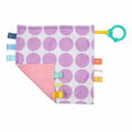 Bright Starts Little Taggies Plush Baby Comfort Blanket, Removable Toy Link, Purple Dots