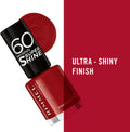 Rimmel 60 Seconds Super Shine Nail Polish Gel Finish 3-in-1 Colour Technology Dark Red #713