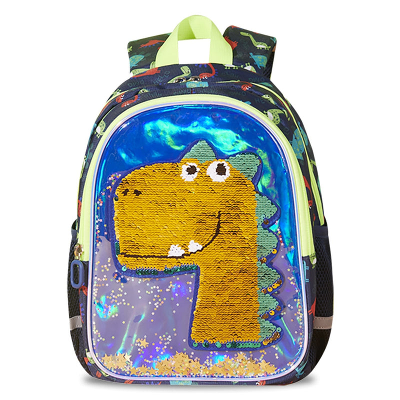 Sunveno Dinosaur School Backpack Sequined Reflective Strips Polyester
