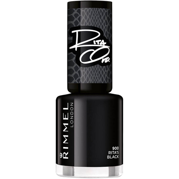 Rimmel 60 Seconds Super Shine Gel Nail Polish 3-in-1 Base Glossy Top Coat Black #900