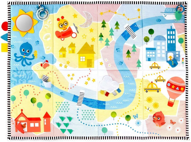 Baby Einstein Sea & City Sensory Plush Activity Mat, 3 Detachable Toys, Newborn+