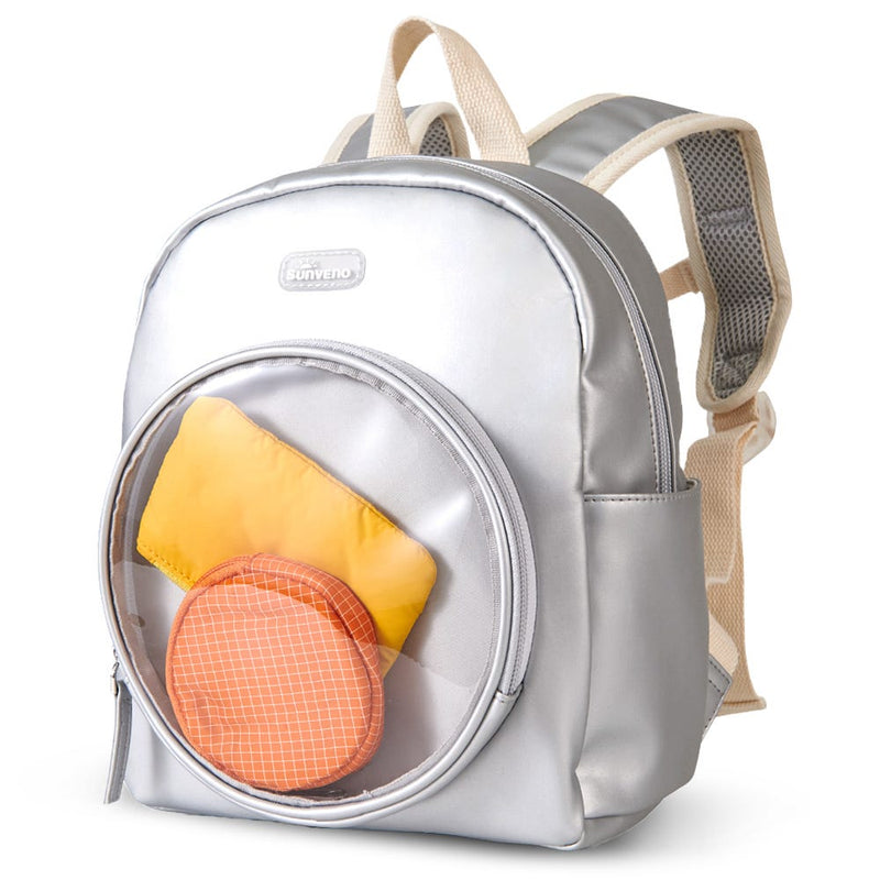Sunveno Kids Backpack 11-Inch Silver, Water-Resistant 6.5L School Bag