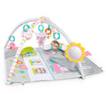 Bright Starts Floors of Fun Activity Gym & Dollhouse, Unicorn Rainbow Play Mat with Lights and Music
