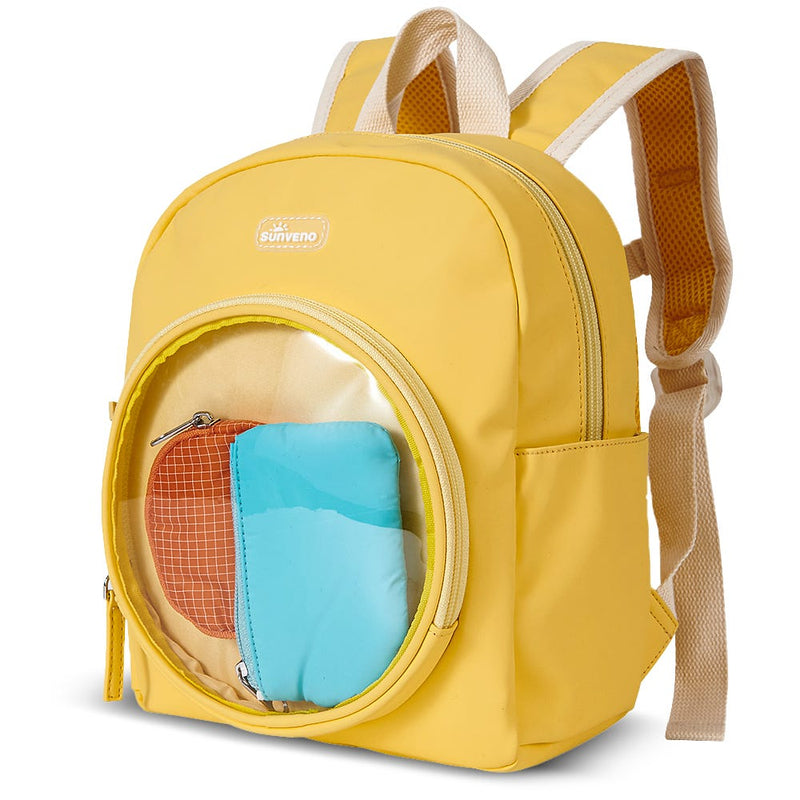 Sunveno Kids 11-Inch School Backpack, Yellow, Water-Resistant, 6.5L Capacity