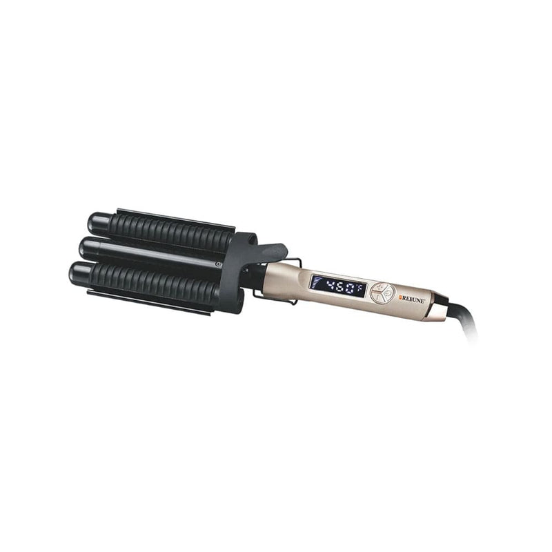Rebune Sharon RE-2166 Hair Curler, 3 x 25mm Barrels, Ceramic Titanium Coating, Digital Display, 220-240V