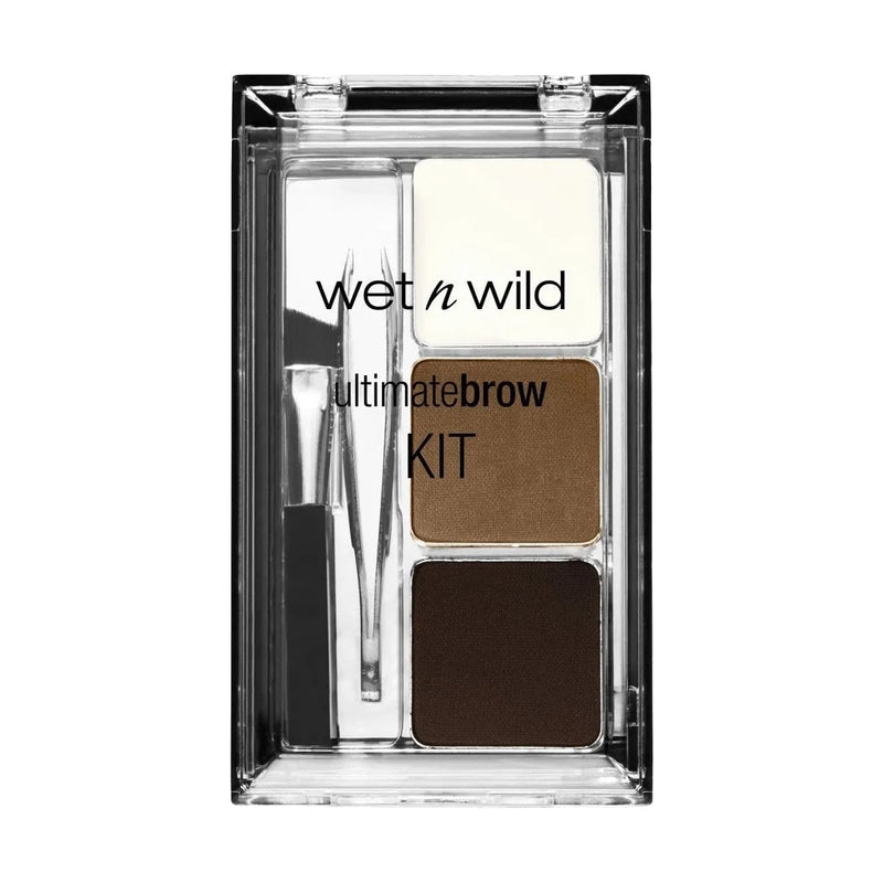 WET N WILD Ultimate Brow Kit Brow Powder and Setting Wax Ash Brown with Mirror
