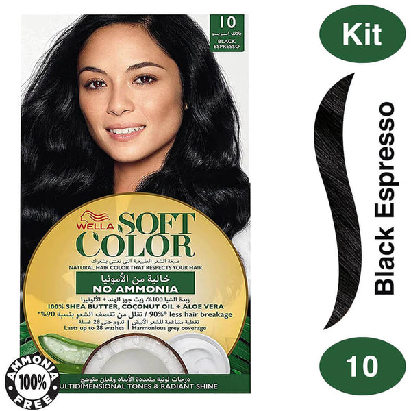 Soft Color Hair Colour Kit Black Espresso 10 Ammonia-Free Cream