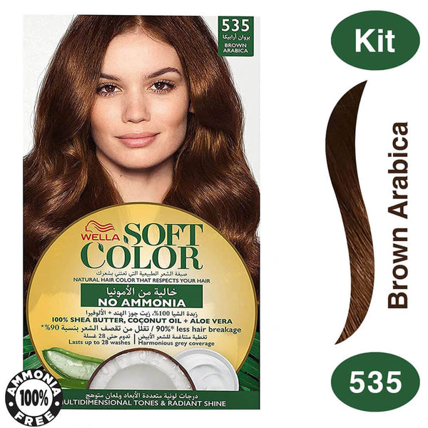 Soft Color Hair Colour Kit Brown Arabica 535 Cream No Ammonia