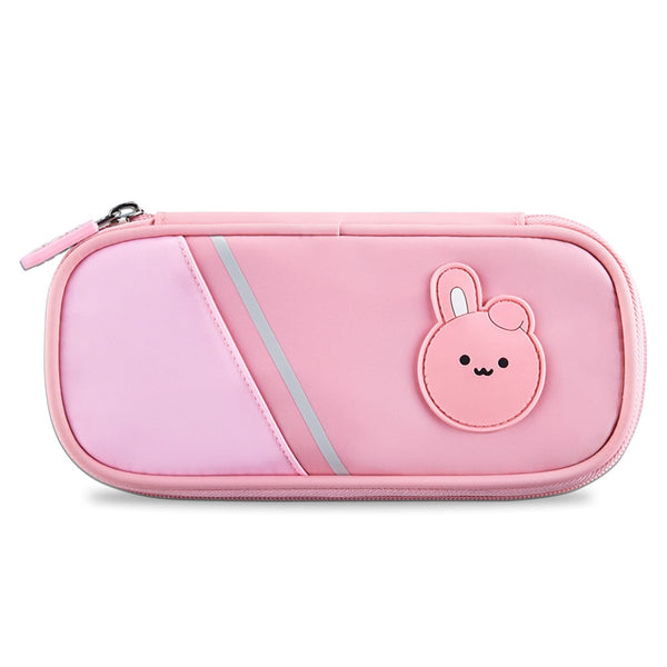 Nohoo Rabbit Pink Pencil Case Polyester Zippered Stationery Organizer 1 Piece