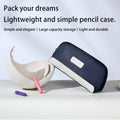 Nohoo Pencil Bag Fabric Vegan Leather Blue Zippered Storage Pocket